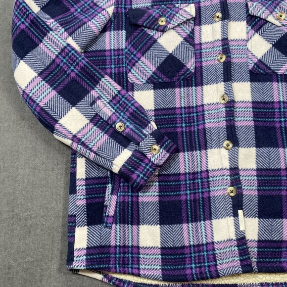 Soho Threads Plaid Sherpa-Lined Button-Up Jacket Pockets  Womens Size Medium - Picture 6 of 9